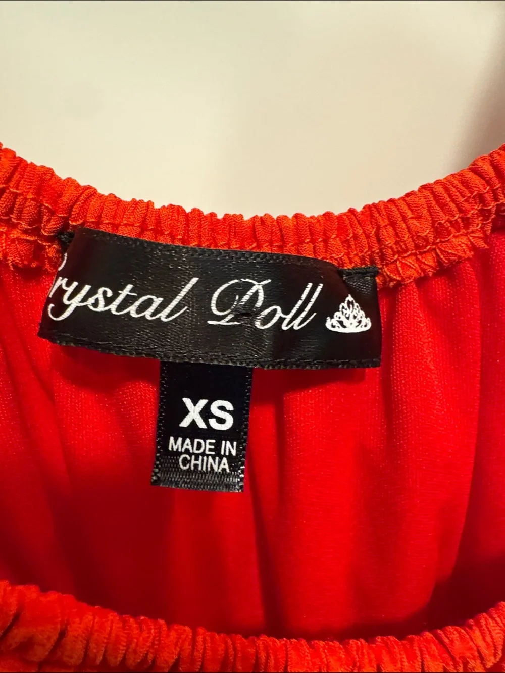 Crystal Doll Vibrant Red Textured Puff-Sleeve Mini Dress - Picture 3 of 8